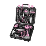 DEKOPRO Drill & Tool Set with 8V Pink Cordless Drill