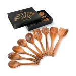 Kitchen 9-Piece Teak Wooden Utensils for Cooking