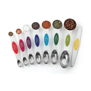 Multicolor Stainless Steel Magnetic Spoons Set of 8