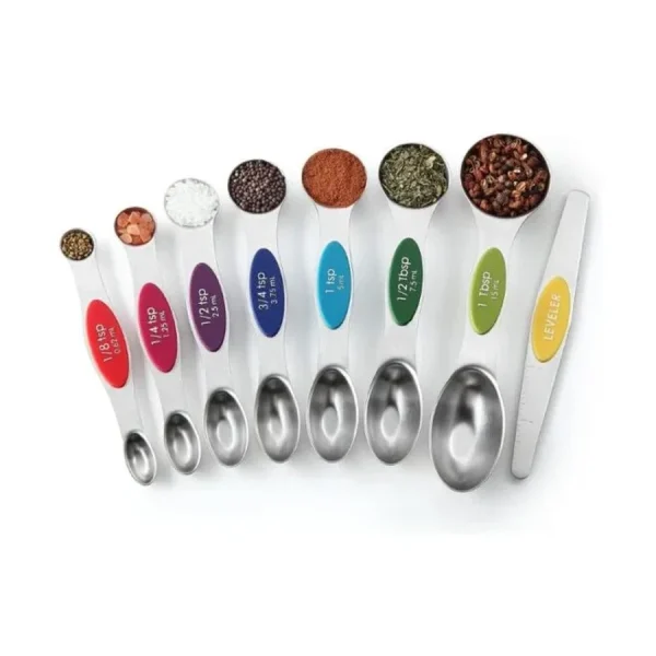 Multicolor Stainless Steel Magnetic Spoons Set of 8