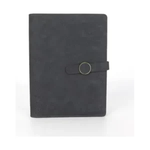 Black Lined Leather Journal Notebook