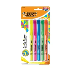 Brite Liner Highlighters, Chisel Tip, Pack of 5