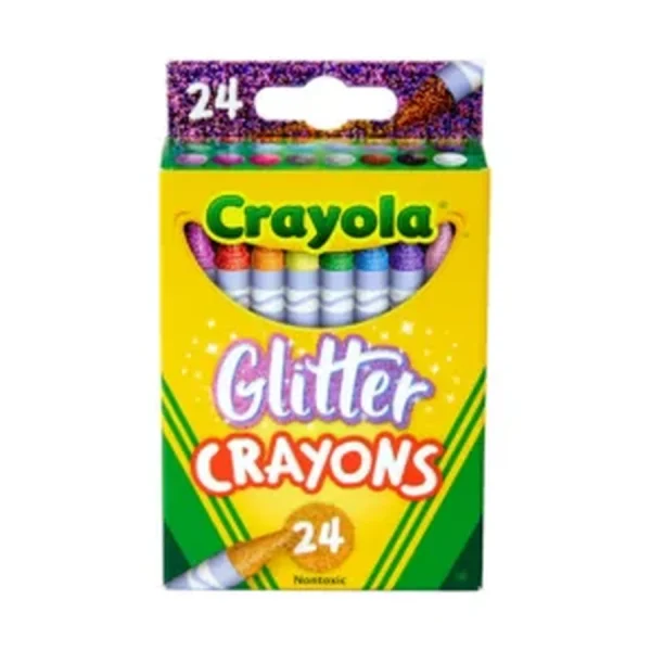 Glitter Crayons, 24 Count