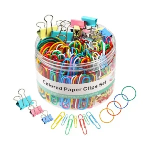 Office Paper Clips, Binder Clips and Rubber Bands 300 Pcs