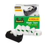 Scotch Magic Tape, 6 Rolls with Dispenser