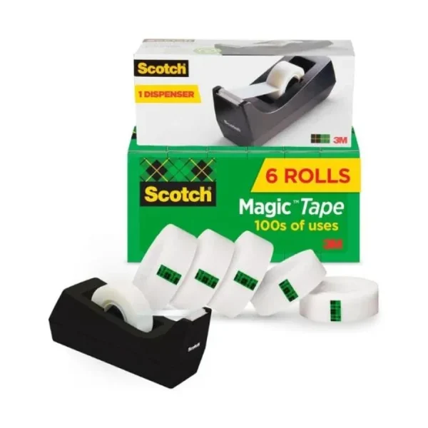 Scotch Magic Tape, 6 Rolls with Dispenser