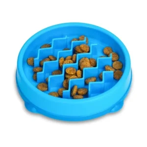 Catstages Kitty Slow Feeder Cat Bowl, Blue