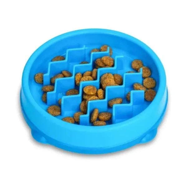 Catstages Kitty Slow Feeder Cat Bowl, Blue