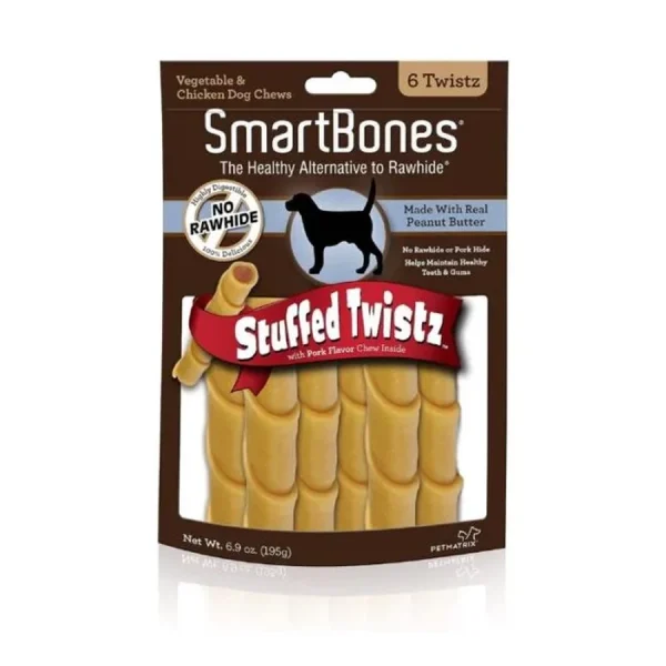SmartBones Stuffed Twistz with Peanut Butter
