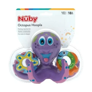 Nuby Floating Octopus Toy with 3 Hoopla Rings